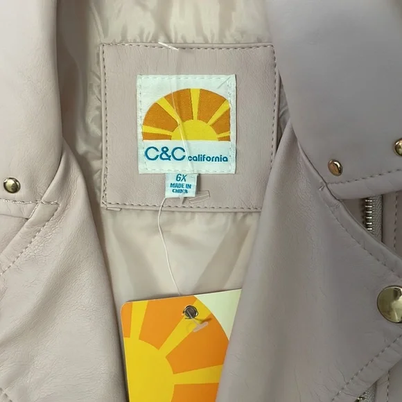 Brand new C & C California faux leather girls jacket w/sequined unicorn - Picture 3 of 7